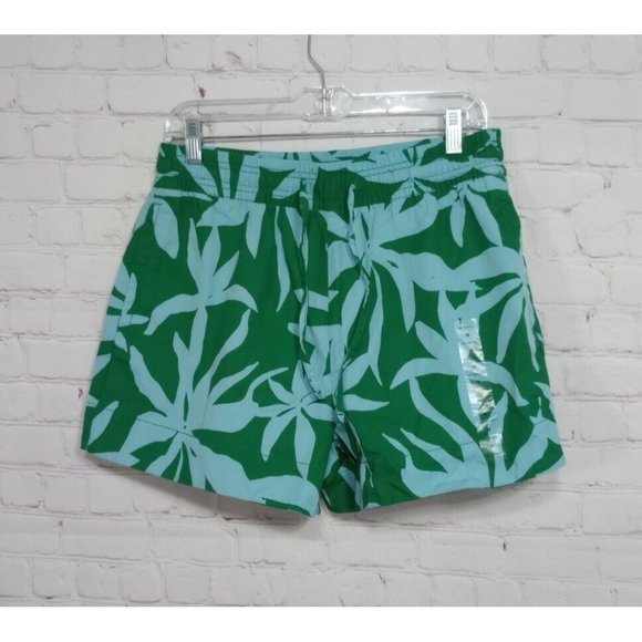 Free Assembly Hawaiian Print Drawstring Flat Front Mens Shorts Size Medium  New - Picture 1 of 4